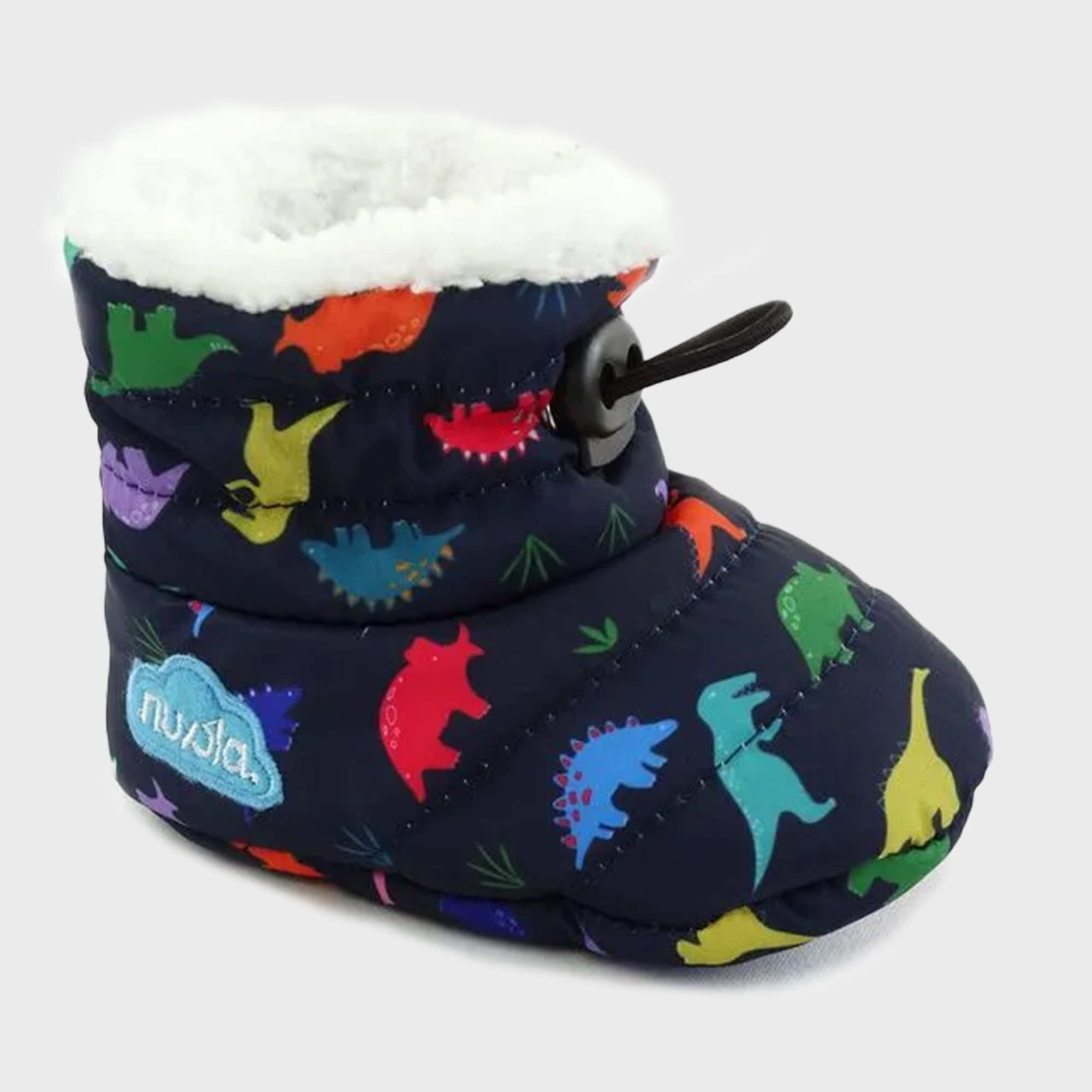 Nuvola Printed Baby Slippers in Dino Navy CNBBYDN0684 FROM EIGHTYWINGOLD - OFFICIAL BRAND PARTNER