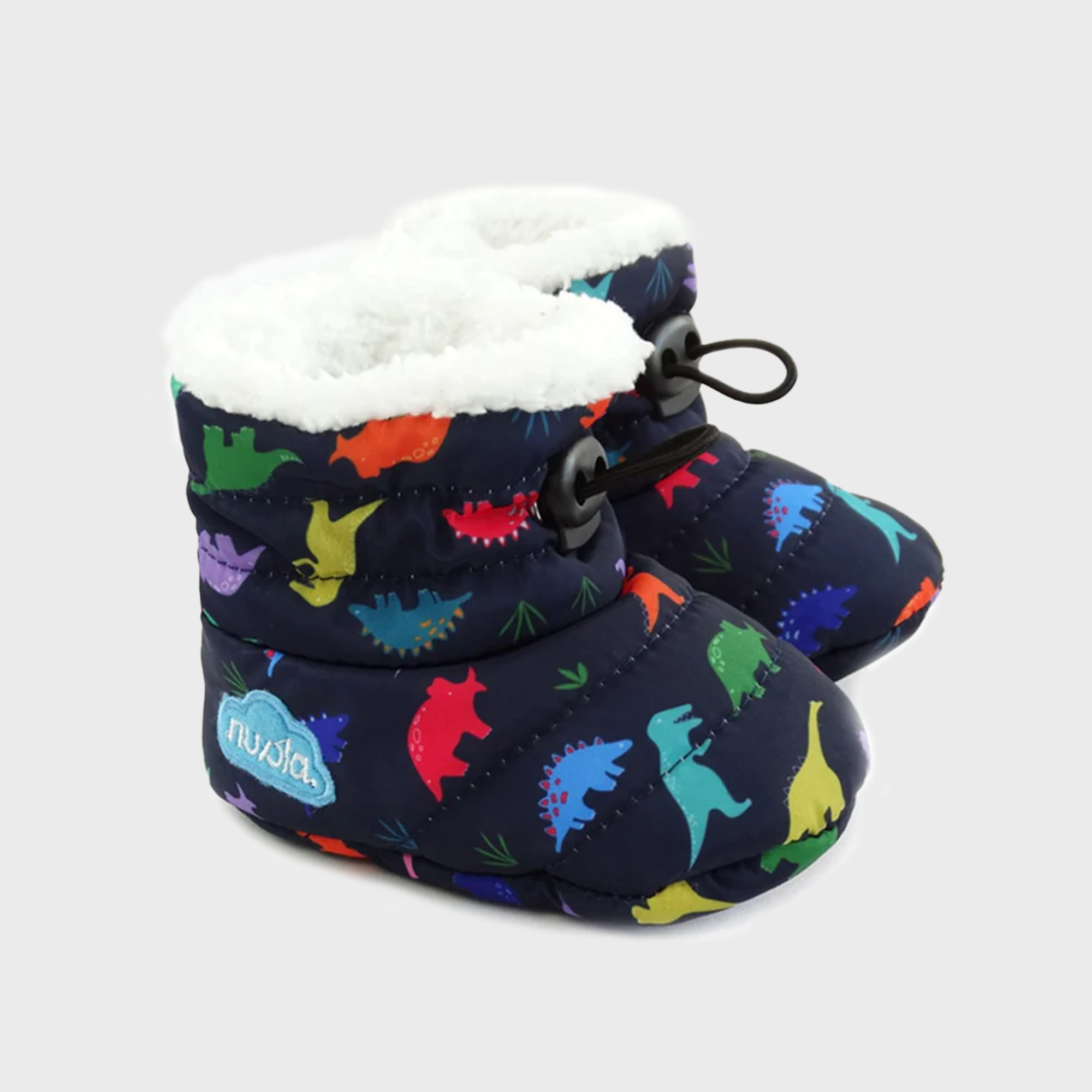 Nuvola Printed Baby Slippers in Dino Navy CNBBYDN0684 FROM EIGHTYWINGOLD - OFFICIAL BRAND PARTNER