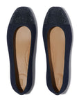 Delicato Crystal Cap-Toe Denim Ballerinas