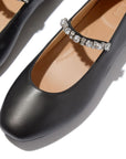 Delicato Pearls-And-Crystal Soft Leather Ballerinas