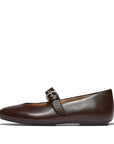 DELICATO Soft Leather Mary Janes in Hot Chocolate