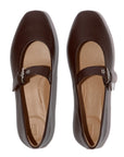 DELICATO Soft Leather Mary Janes in Hot Chocolate