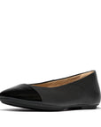 Danser Cap-toe Leather Ballet Flats in All Black