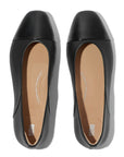 Danser Cap-toe Leather Ballet Flats in All Black