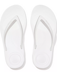 FITFLOP Iqushion Ergonomic Flip-Flops in White E54  | Shop from eightywingold an official brand partner for Fitflop Canada and US.