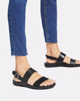 GRACIE Leather Back-Strap Sandals in Black