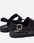 GRACIE Leather Back-Strap Sandals in Black
