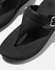LULU Adjustable Leather Toe-Posts in Black