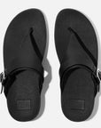 LULU Adjustable Leather Toe-Posts in Black