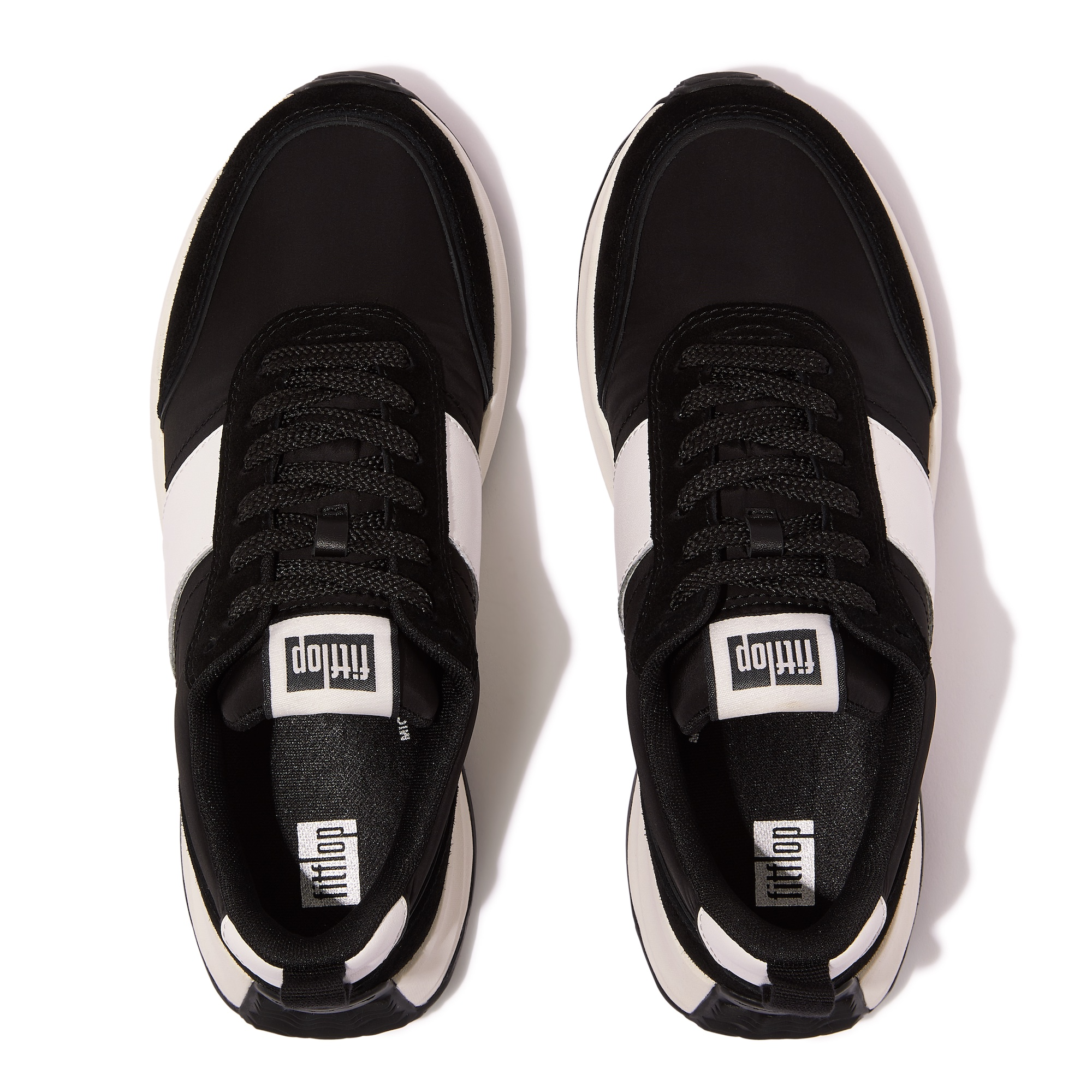 FITFLOP F-Mode Flow Fabric/Suede/Leather Flatform Sneakers in Black IK8 | Shop from eightywingold an official brand partner for Fitflop Canada and US.