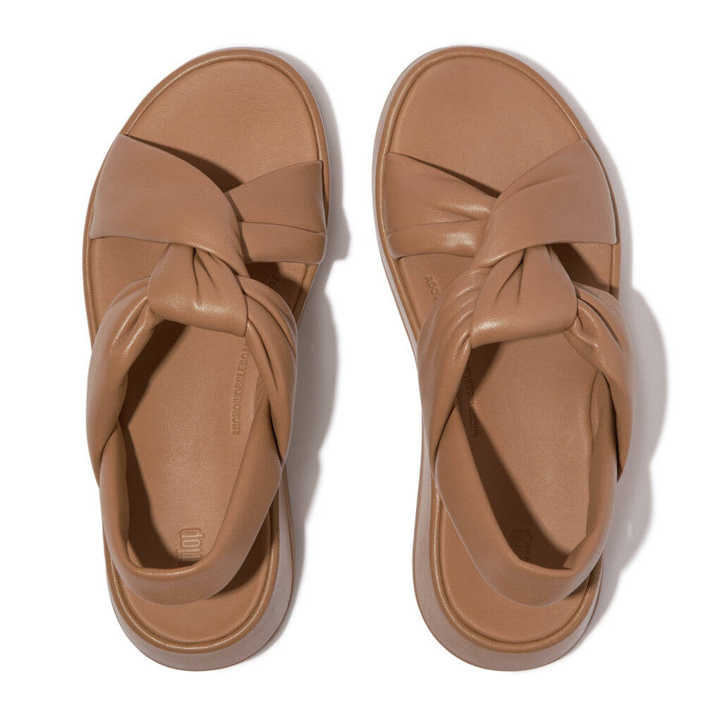 F-MODE Knot Soft-Leather Flatform Back-Strap Sandals