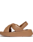 F-MODE Knot Soft-Leather Flatform Back-Strap Sandals