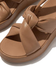 F-MODE Knot Soft-Leather Flatform Back-Strap Sandals