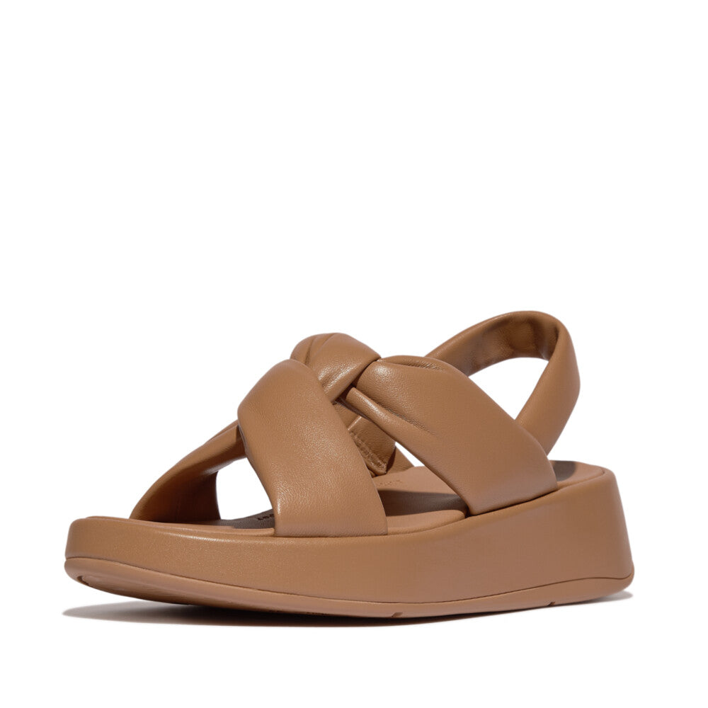 F-MODE Knot Soft-Leather Flatform Back-Strap Sandals