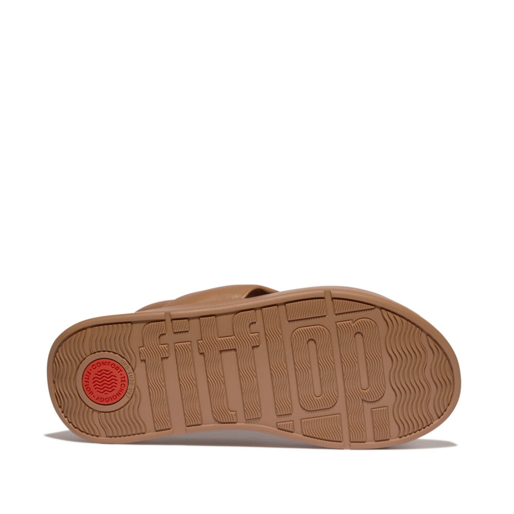 F-MODE Knot Soft-Leather Flatform Back-Strap Sandals
