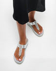 Fino Pearls-And-Crystal Toe-Post Sandals