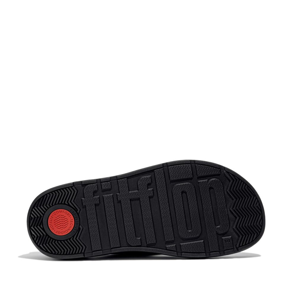 Gen-FF Buckle Metallic Tumbled-Leather Two-Bar Slides