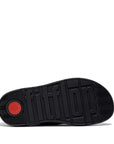 Gen-FF Buckle Metallic Tumbled-Leather Two-Bar Slides