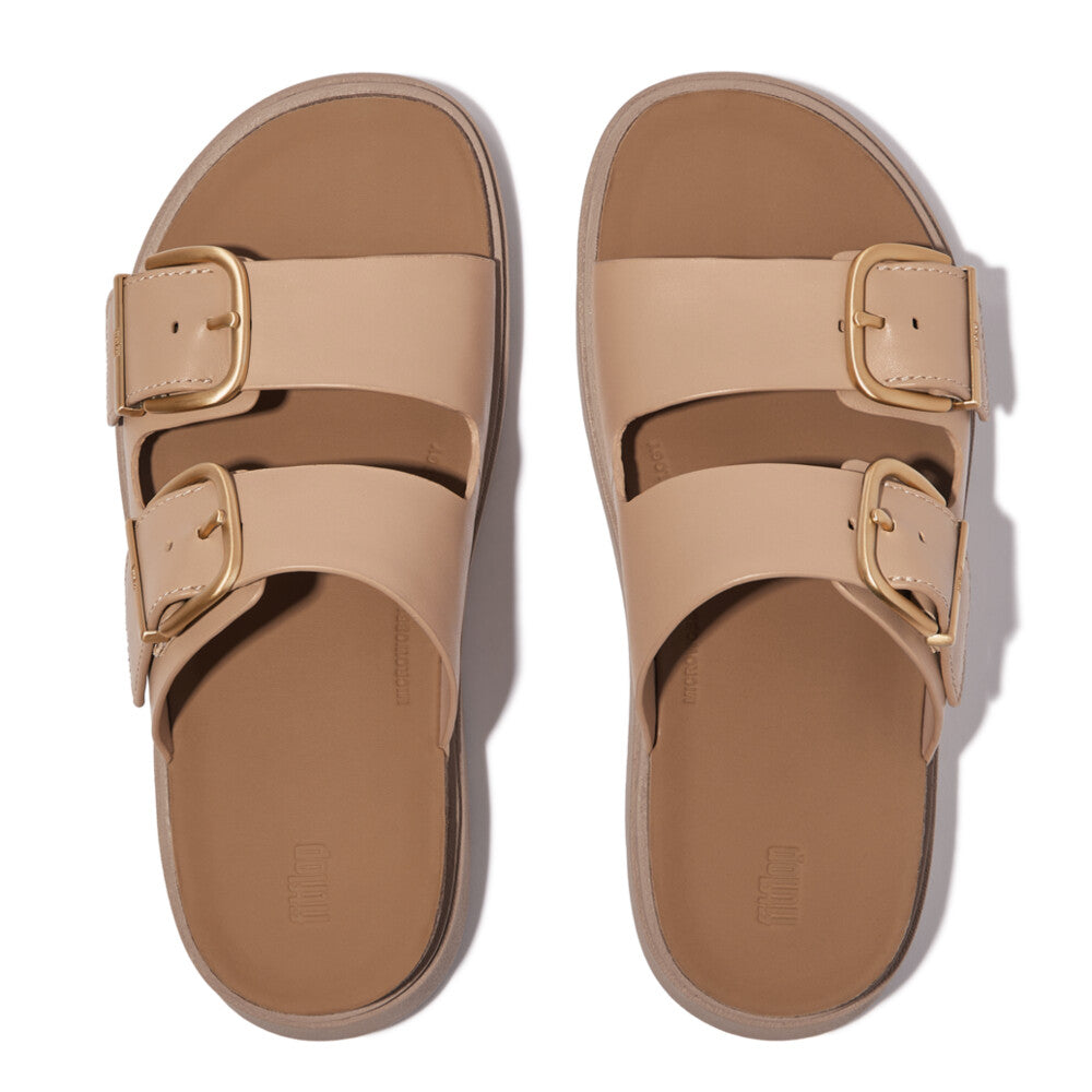 Gen-FF Buckle Two-Bar Leather Slides