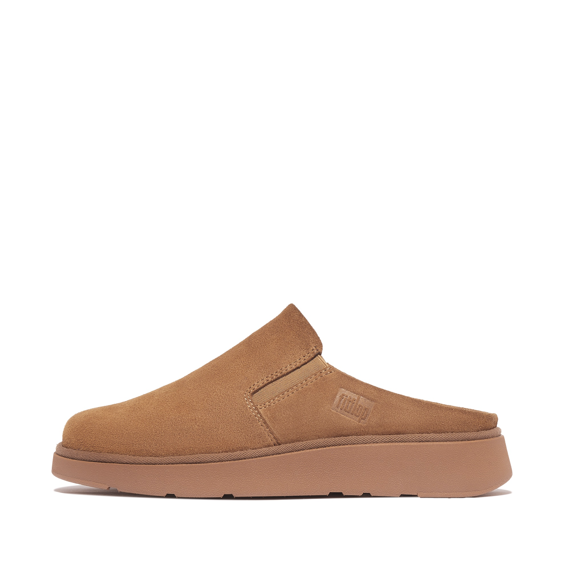 FITFLOP Gen-FF Elasticated Suede Mules in Light Tan IF6 | Shop from eightywingold an official brand partner for Fitflop Canada and US.