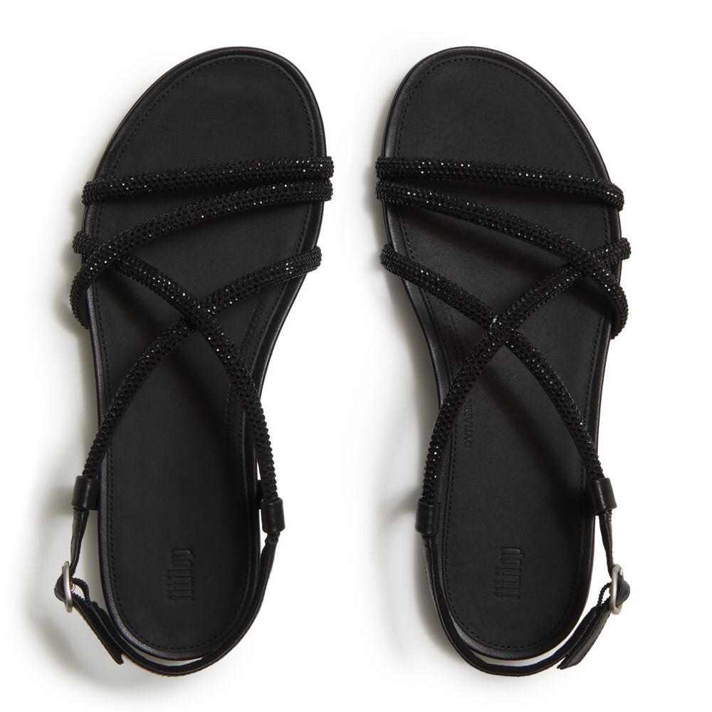 Gracie Crystal Strappy Back-Strap Sandals