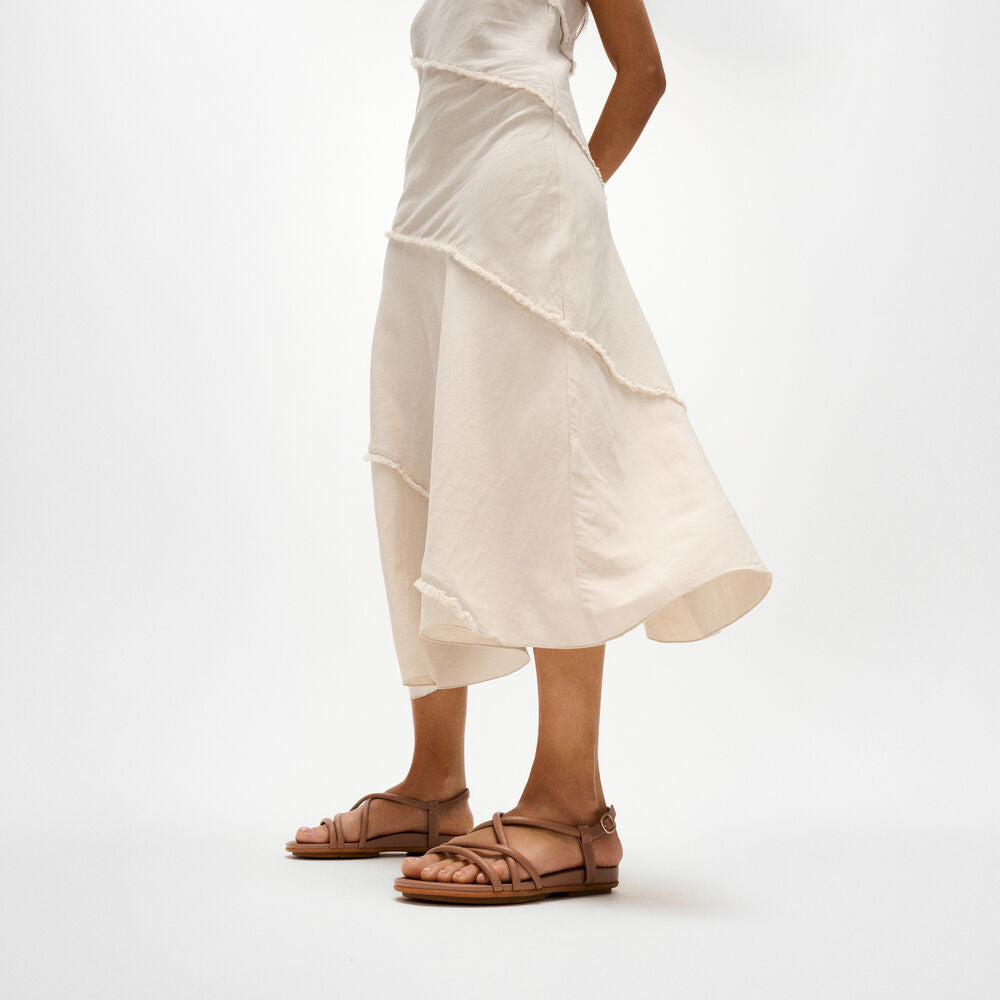 Gracie Leather Strappy Back-Strap Sandals
