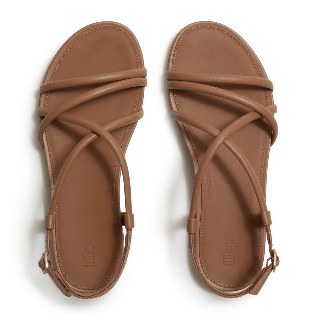 Gracie Leather Strappy Back-Strap Sandals