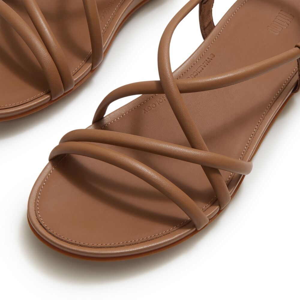 Gracie Leather Strappy Back-Strap Sandals