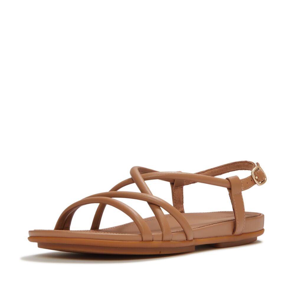 Gracie Leather Strappy Back-Strap Sandals