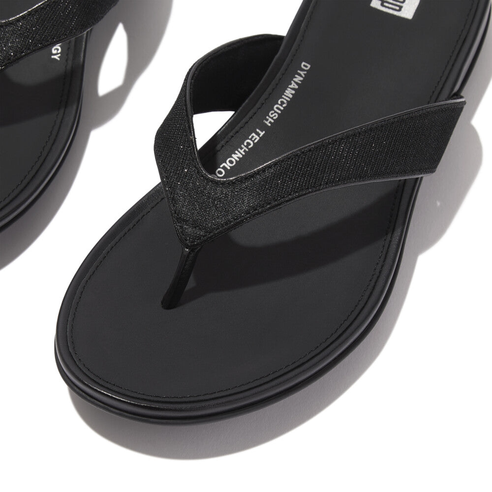 FITFLOP Gracie Shimmerlux Flip-Flops in Black HP9 | Shop from eightywingold an official brand partner for Fitflop Canada and US.