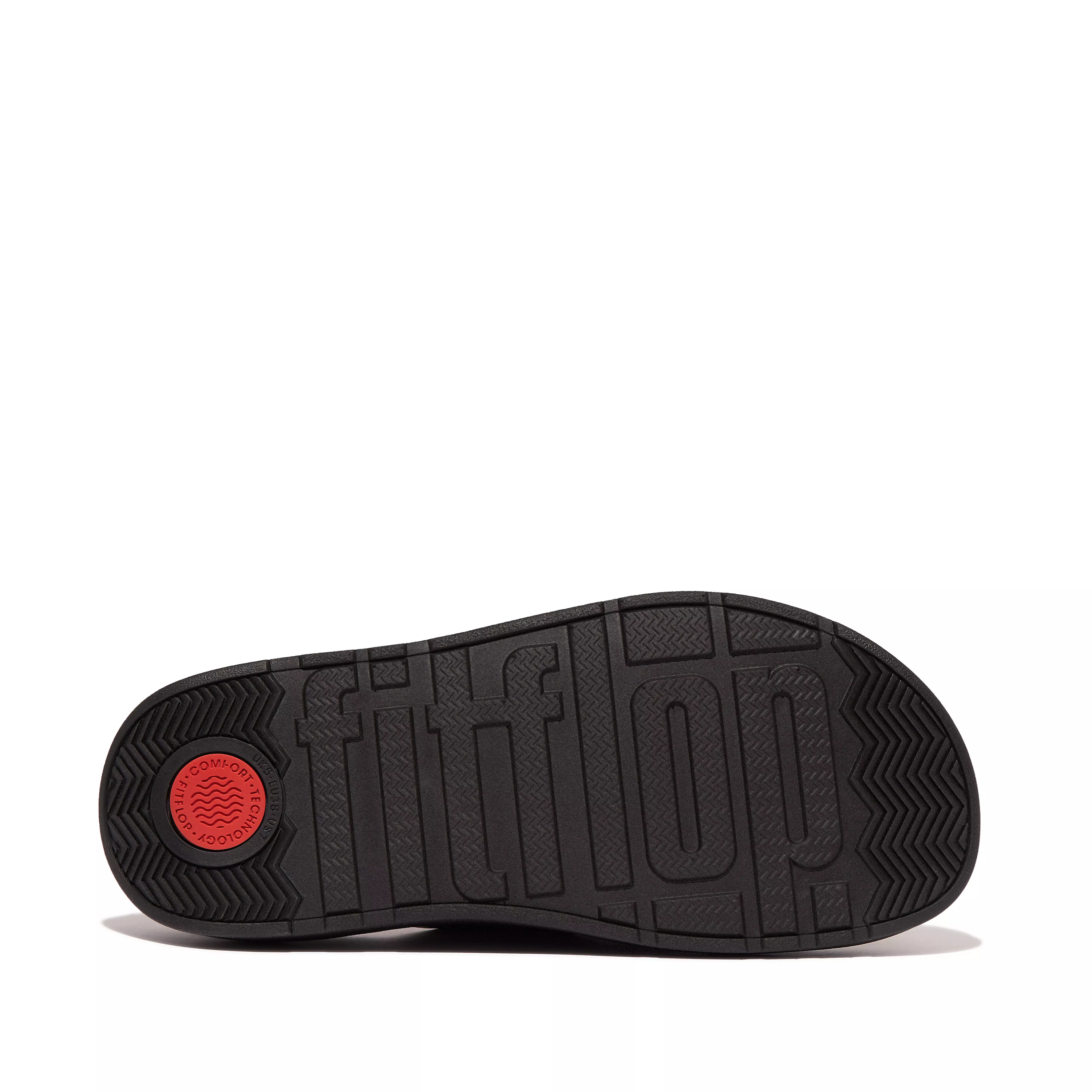 FITFLOP Gen-FF Buckle Two-Bar Leather Slides in Black HE8  | Shop from eightywingold an official brand partner for Fitflop Canada and US.