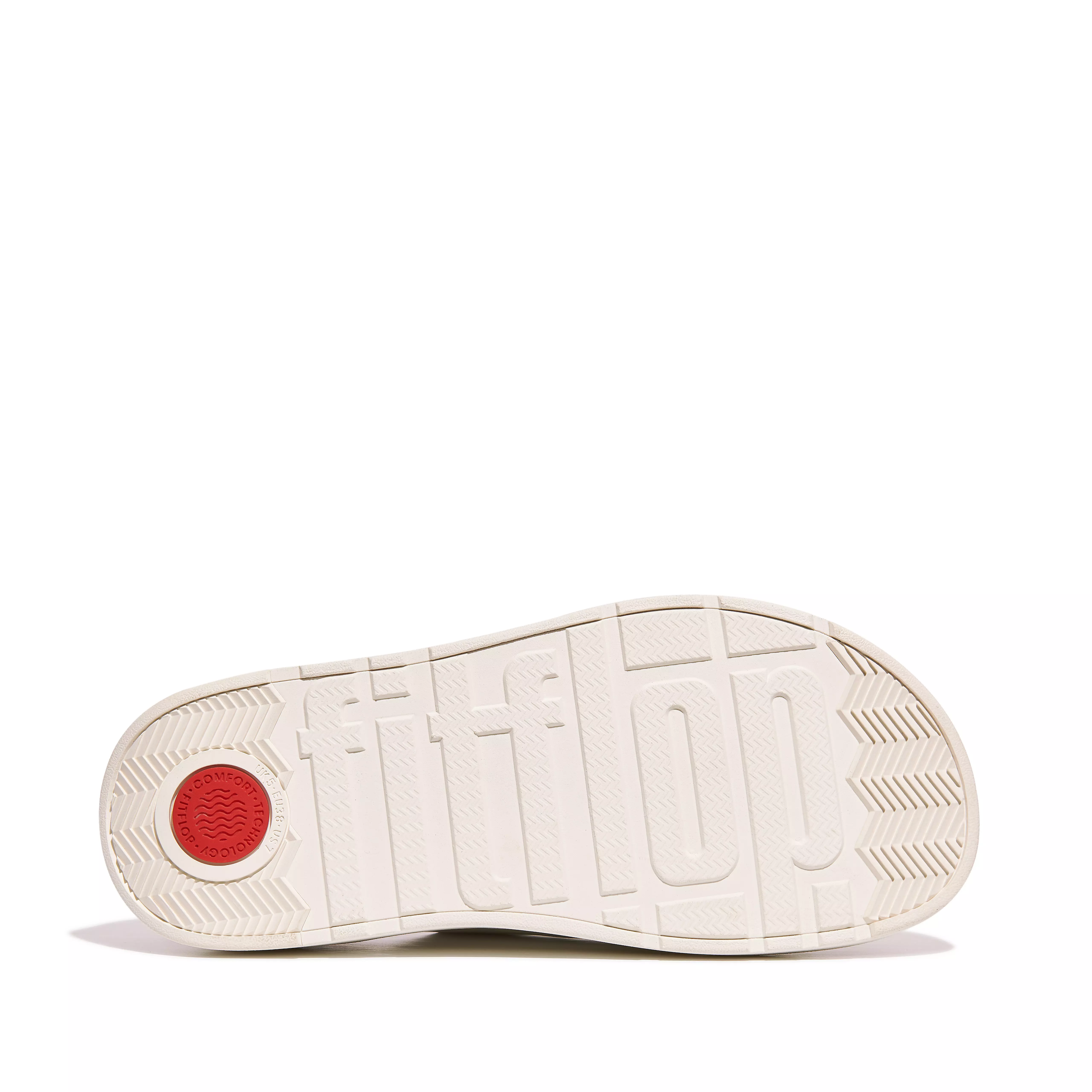 FITFLOP Gen-Ff Buckle Two-Bar Leather Slides in White HE8 | Shop from eightywingold an official brand partner for Fitflop Canada and US.