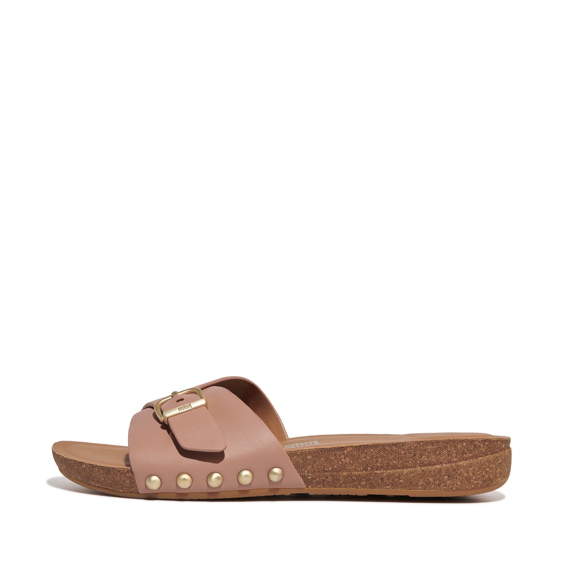 FITFLOP Iqushion Adjustable Buckle Leather Slides in Light Brown HF1  | Shop from eightywingold an official brand partner for Fitflop Canada and US.