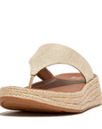 FITFLOP F-Mode Espadrille Glitz-Canvas Flatform Toe-Post Sandals in Ivory HP7 | Shop from eightywingold an official brand partner for Fitflop Canada and US.