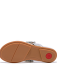 FITFLOP Gracie Jewel-Deluxe Metallic-Leather Flip-Flops in Silver HT9 | Shop from eightywingold an official brand partner for Fitflop Canada and US.