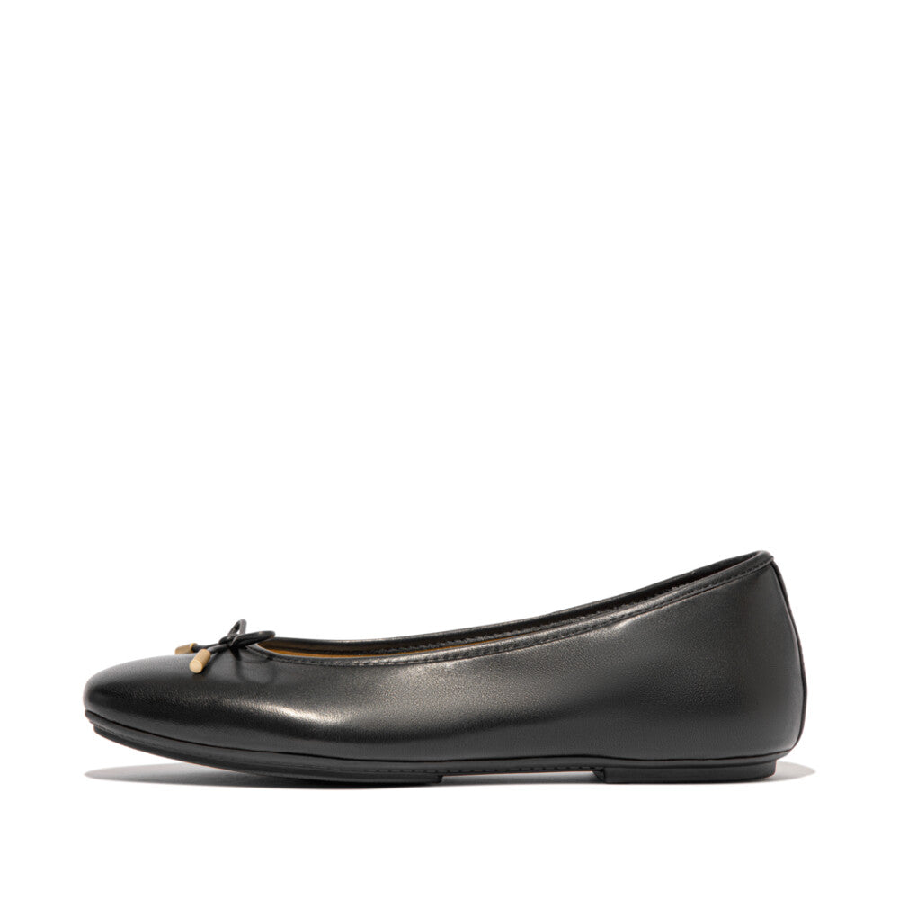 DELICATO Bow Soft Leather Ballerinas
