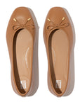 DELICATO Bow Soft Leather Ballerinas