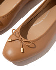 DELICATO Bow Soft Leather Ballerinas