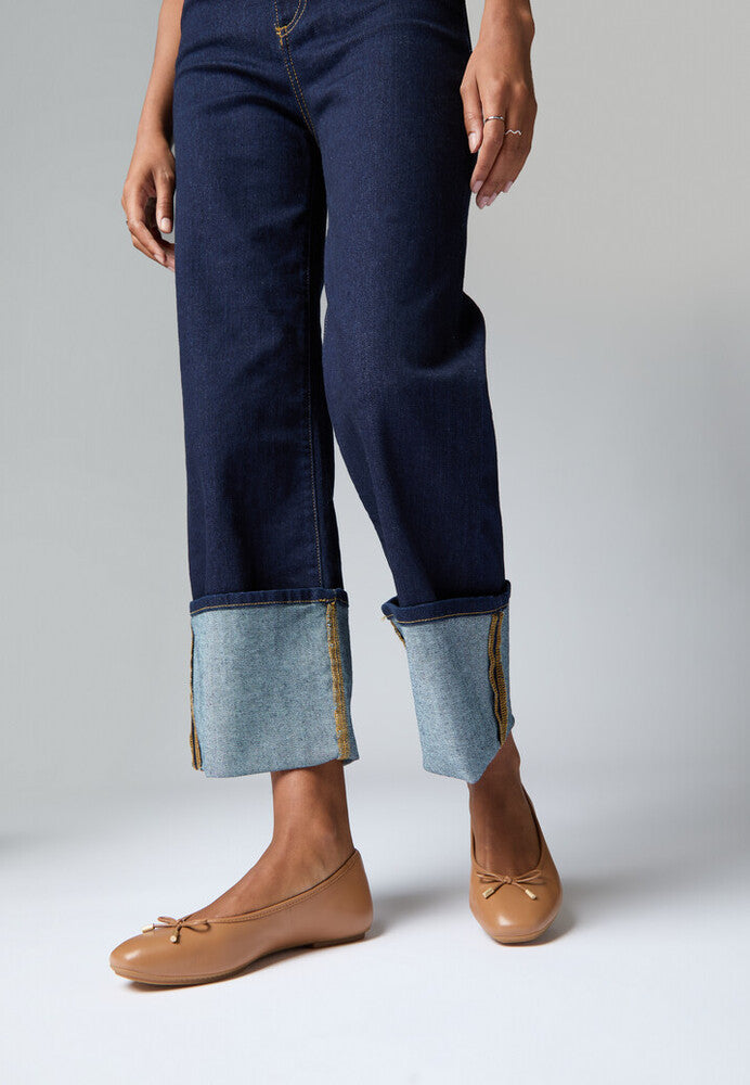 DELICATO Bow Soft Leather Ballerinas