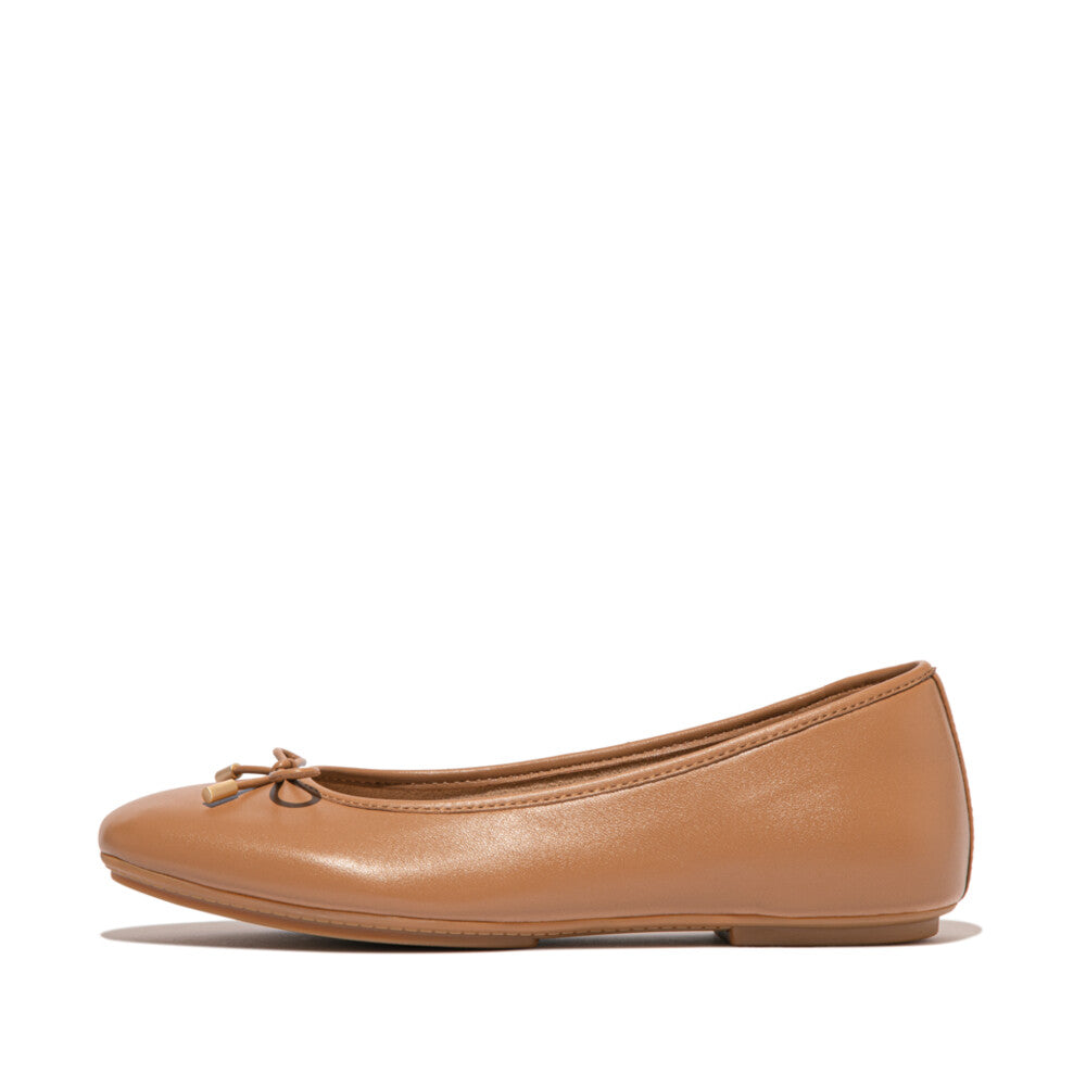 DELICATO Bow Soft Leather Ballerinas