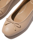 DELICATO Bow Soft Leather Ballerinas