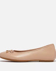 DELICATO Bow Soft Leather Ballerinas in Classic Beige