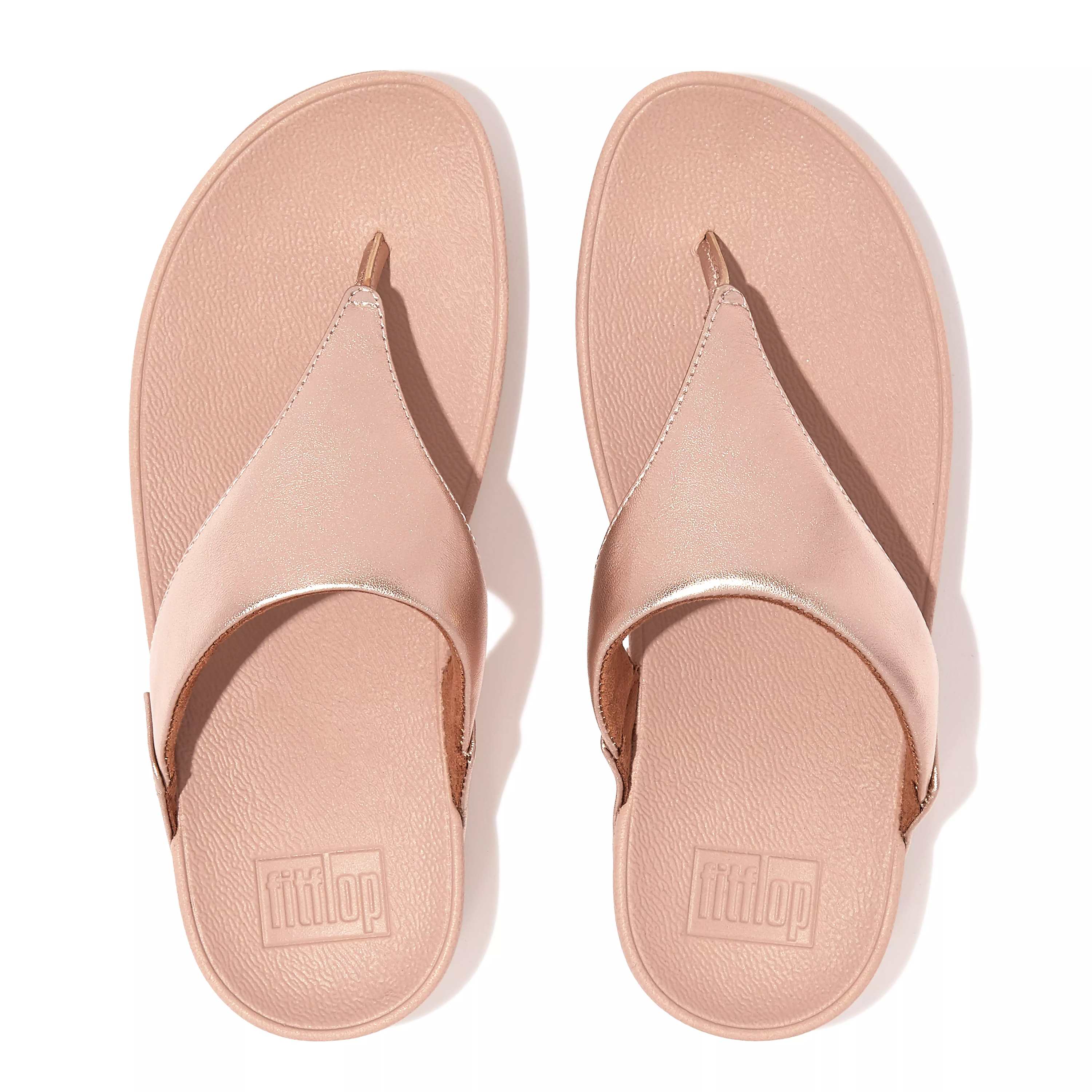 FITFLOP Lulu Leather Toe Post in Rose Gold I88 | Shop from eightywingold an official brand partner for Fitflop Canada and US.