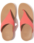 FITFLOP Lulu Leather Toe Post in Rosy Coral I88 | Shop from eightywingold an official brand partner for Fitflop Canada and US.