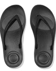 FITFLOP Iqushion Ergonomic Flip-Flops in Black E54 | Shop from eightywingold an official brand partner for Fitflop Canada and US.