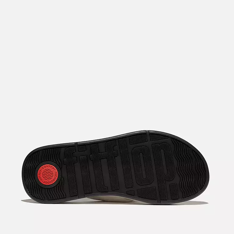 Sole view of Elegant Paris Beige FITFLOP flatforms in Canada with triple-density comfort and premium leather footbed
