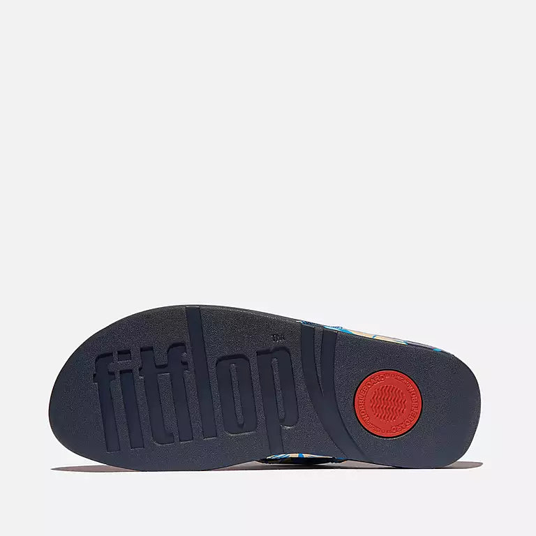 Sole view Colorful FITFLOP Lulu sandals in Canada in Midnight Navy Mix with ergonomic cushioning for all-day wear
