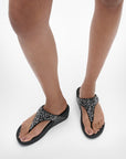 Lulu Crystal-Mix Toe-Post Sandals