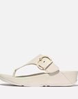 Side view of Paris Beige FITFLOP Lulu sandals in Canada featuring ergonomic Microwobbleboard midsoles