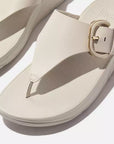 Paris Beige FITFLOP Lulu leather sandals in Canada with triangular vamp and tortoiseshell buckle